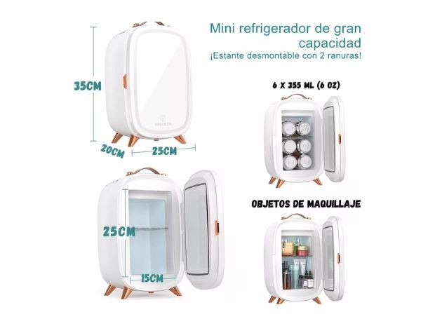 &u+ HELADERA MAQUILLAJE 6L ESPEJO LUZ